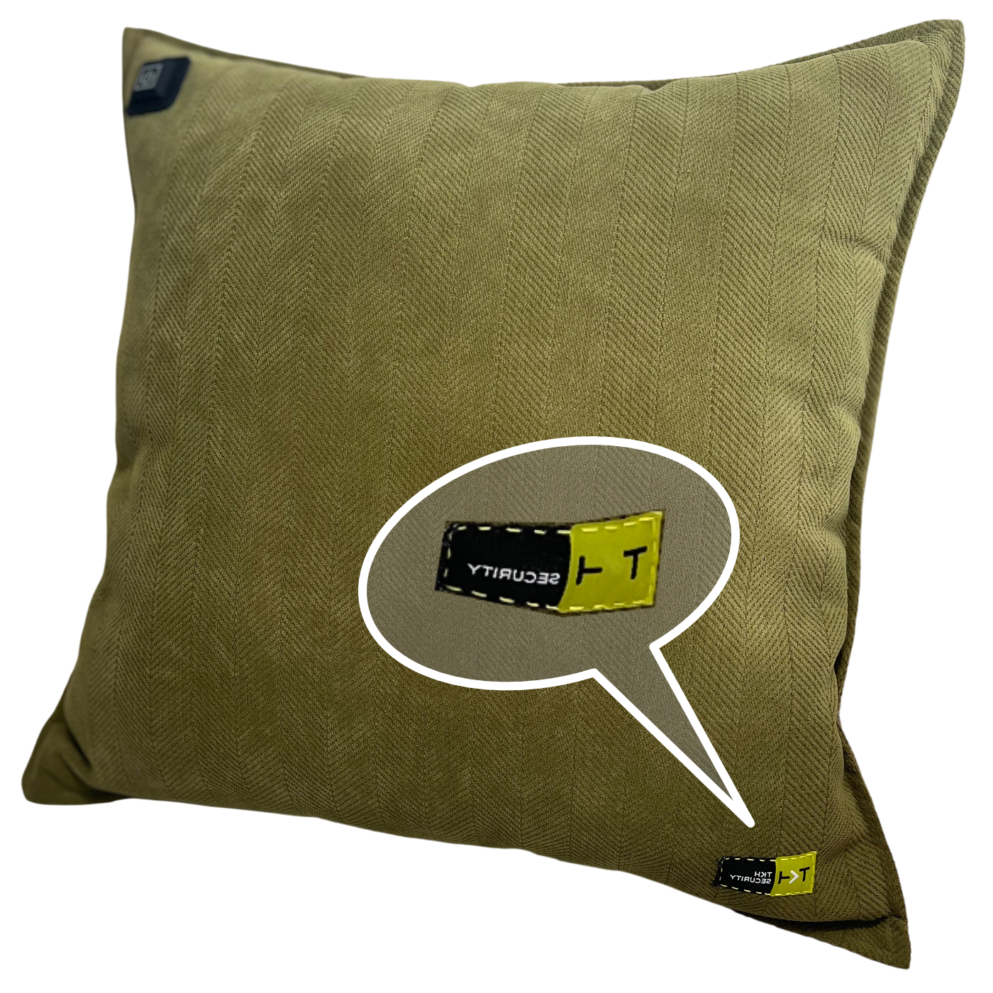 Warmtekussen met label